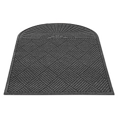 Guardian EcoGuard Diamond Floor Mats, Rectangular with Single Fan, Charcoal Gray Carpeted Surface, 72" x 36" (EGDSF030604)