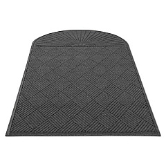 Guardian EcoGuard Diamond Floor Mats, Rectangular with Single Fan, Charcoal Gray Carpeted Surface, 96" x 48" (EGDSF040804)