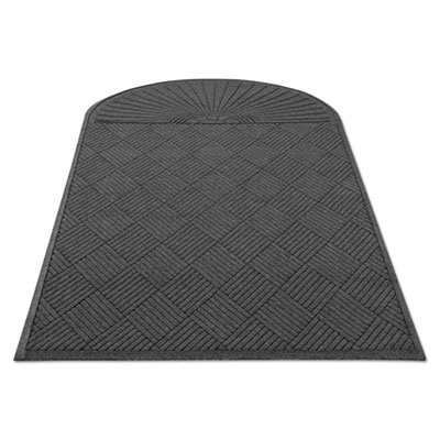 Guardian EcoGuard Diamond Floor Mats, Rectangular with Single Fan, Charcoal Gray Carpeted Surface, 96" x 48" (EGDSF040804)