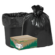 Earthsense Commercial Linear Low Density Recycled Can Liners, 16 gal, 0.85 mil, 24" x 33", Black, 25 Bags/Roll, 20 Rolls/Carton (RNW3310)