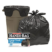 Handi-Bag Super Value Pack Can Liners, 30 gal, 0.65 mil, 30" x 33", Black, 60/Box (HAB6FT60)