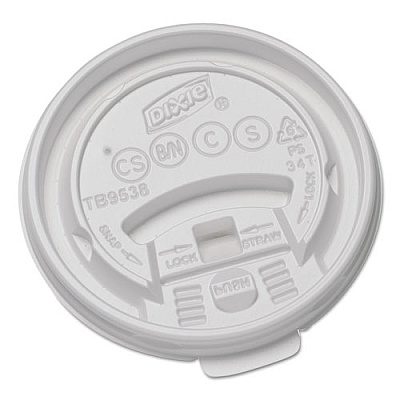 Dixie Plastic Lids For Hot Drink Cups, 8oz, White, 1000/carton (TB9538X)