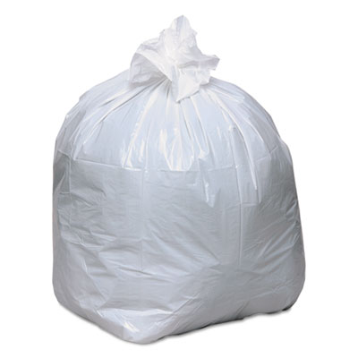 Earthsense Commercial Linear-Low-Density Recycled Tall Kitchen Bags, Open-Face, 13 gal, 24" x 33", White, 15 Bags/Roll, 10 Rolls/Box (RNW1K150V)
