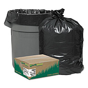 Earthsense Commercial Linear Low Density Recycled Can Liners, 56 gal, 2 mil, 43" x 47", Black, 10 Bags/Roll, 10 Rolls/Carton (RNW4320)