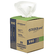 HOSPECO TASKBrand V40 Heavy Weight DRC Wipers, 1-Ply, 10 x 12, Unscented, White, 200/Roll (NV040CGW)
