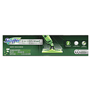 Swiffer Sweep + Vac Starter Kit with 8 Dry Cloths, 10" Cleaning Path, Green/Silver, 2 Kits/Carton (92705CT)