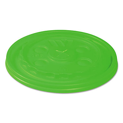 WinCup Vio Biodegradable Lids F/12-24 Oz Cups, Straw-Slot, Green, 1000/carton (L18SVIO)