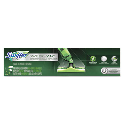 Swiffer Sweep + Vac Starter Kit with 8 Dry Cloths, 10" Cleaning Path, Green/Silver (92705KT)