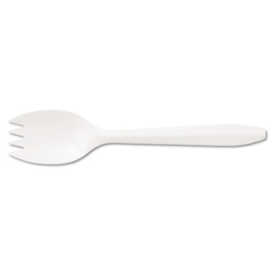 Boardwalk Mediumweight Polypropylene Cutlery, Spork, White, 1000/Carton