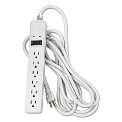 Fellowes Basic Home/Office Surge Protector, 6 Outlets, 15 ft Cord, 450 Joules, Platinum (99036)