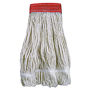 Boardwalk Wideband Looped-End Mop Heads, 20 oz, Natural  with Red Band, 12/Carton (5320FTBNBTCT)