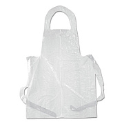 Boardwalk Poly Apron, White, 28 In. X 55 In., 1 Mil., One Size Fits All, 100/pack (BWKDAK2855)