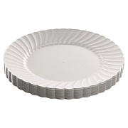 WNA Classicware Plastic Dinnerware, Plates, 9" dia, White, 12/Bag, 15 Bags/Carton (RSCW91512W)