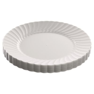 WNA Classicware Plastic Dinnerware, Plates, 9" dia, White, 12/Bag, 15 Bags/Carton (RSCW91512W)