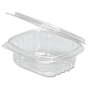 Genpak Hinged-Lid Deli Containers, Clear, 4oz, 3.63 X 4 1/4 X 1 1/4, 100/bag, 4bg/crtn (AD04)