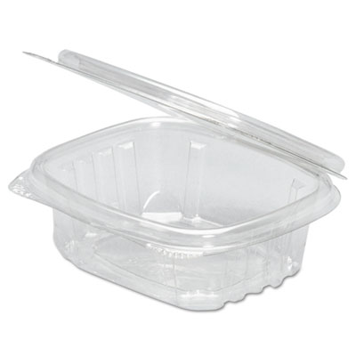Genpak Hinged-Lid Deli Containers, Clear, 4oz, 3.63 X 4 1/4 X 1 1/4, 100/bag, 4bg/crtn (AD04)