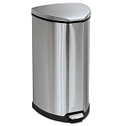 Safco Step-On Receptacle, 10 gal, Stainless Steel, Chrome/Black (9687SS)
