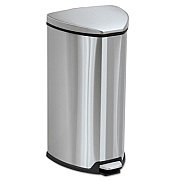 Safco Step-On Receptacle, 7 gal, Stainless Steel, Chrome/Black (9686SS)