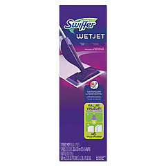 Swiffer WetJet Mop, 11 x 5 White Cloth Head, 46" Purple/Silver Aluminum/Plastic Handle, 2/Carton (92811CT)