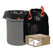 Draw 'n Tie Heavy-Duty Trash Bags, Drawstring, 33 gal, 1.2 mil, 33.5" x 38", Black, 25 Bags/Roll, 6 Rolls/Box (1DTL150)