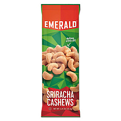 Emerald Snack Nuts, Sriracha Cashews, 1.25 oz Tube, 12/Box (93917)