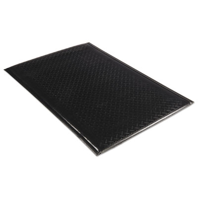 Guardian Soft Step Supreme Anti-Fatigue Floor Mat, Rectangular, Black Cross-Hatch Embossed Surface, 24" x 36" (24020301DIAM)