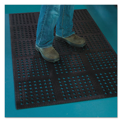 ES Robbins Pro Lite Four-Way Drain Mat, 36 x 60, Black (184716)