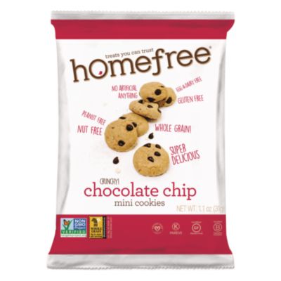 Homefree Gluten Free Chocolate Chip Mini Cookies, 1.1 oz Pack, 30/Carton (01873)