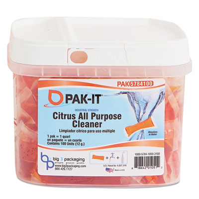 Citrus All-Purpose Cleaner, Citrus Scent, 100 PAK-ITs/Tub, 4 Tubs/Carton (5784203400CT)