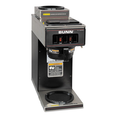 BUNN VP17-2 Compact Two Burner Pourover Coffee Brewer, Stainless Steel, Black (VP172BLK)