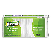 Marcal 100% Recycled Luncheon Napkins, 1-Ply, 11.4 x 12.5, White, 400/Pack (6506PK)