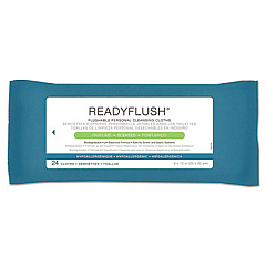 Medline ReadyFlush Biodegradable Flushable Wipes, 1-Ply, 8 x 12, White, 24/Pack (MSC263810)