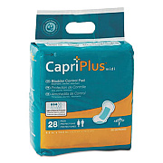 Medline Capri Plus Bladder Control Pads, Extra Plus, 6.5" x 13.5", 28/Pack (BCPE02)
