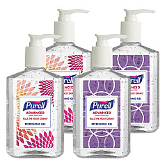 PURELL ADVANCED REFRESHING GEL HAND SANITIZER, CLEAN SCENT, 8 OZ PUMP BOTTLE 4/PACK (965206DECOPK)