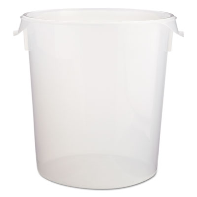 Rubbermaid Commercial Round Storage Containers, Clear, 22qt, 13 1/8"dia X 14"h, Polypropylene,6/crtn (572824CLECT)