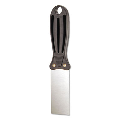 TOLCO Putty Knife, 1.5" Wide, Carbon Steel Blade, Flexible Handle, Black/Silver, 24/Carton (280106)