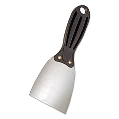 TOLCO Putty Knife, 3" Wide, Carbon Steel, Rigid Handle, Black/silver, 24/carton (280107)