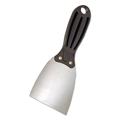 TOLCO Putty Knife, 3" Wide, Carbon Steel, Rigid Handle, Black/silver, 24/carton (280107)
