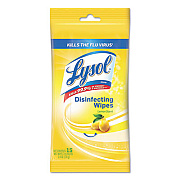 LYSOL Brand DISINFECTING WIPES, 7 X 8, LEMON, 15 WIPES/PACK (93043PK)