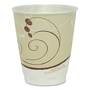 Dart Trophy Plus Dual Temperature Insulated Cups in Symphony Design, Beige, 8 oz, 50/Pack (OFX8NJ8002PK)