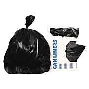 Heritage Reprocessed Resin Can Liners, 60 gal, 1.5 mil, 38" x 58", Black, Flat Pack, 100/Carton (X7658AK)