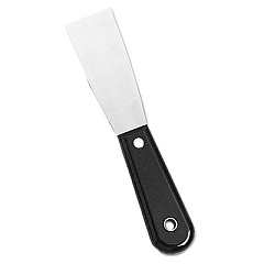 TOLCO Putty Knife, 1 1/2" Wide, Carbon Steel, Rigid Handle, Black/silver, 24/carton (280244)