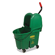 Rubbermaid Commercial Wavebrake Bucket/wringer Combos, 35 Qt, Green (757888GRE)