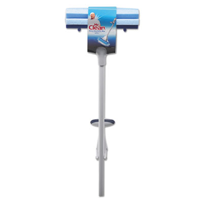 Mr. Clean Heavy Duty Roller Mop, 10.5 x 3 Blue Foam Head, 45" White Metal Handle (446390)