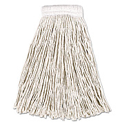 Rubbermaid Commercial Economy Cotton Mop Heads, Cut-End, White, 20 Oz, 5-In White Headband, 12/carton (V157)