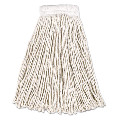 Rubbermaid Commercial Economy Cotton Mop Heads, Cut-End, White, 20 Oz, 5-In White Headband, 12/carton (V157)