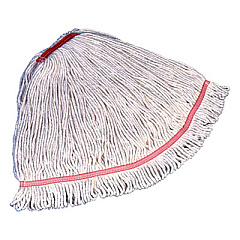 Rubbermaid Commercial Swinger Loop Shrinkless Mop Heads, Cotton/Synthetic, White, Large, 6/Carton (C213WHI)