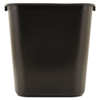 Rubbermaid Commercial Deskside Plastic Wastebasket, 7 gal, Plastic, Black (295600BK)
