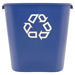Rubbermaid Commercial Deskside Recycling Container, Medium, 28.13 qt, Plastic, Blue (295673BE)