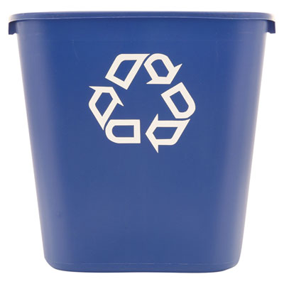 Rubbermaid Commercial Deskside Recycling Container, Medium, 28.13 qt, Plastic, Blue (295673BE)